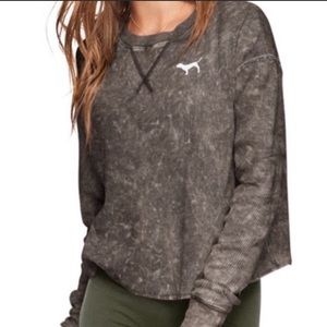 PINK Victoria’s Secret acid wash waffle top